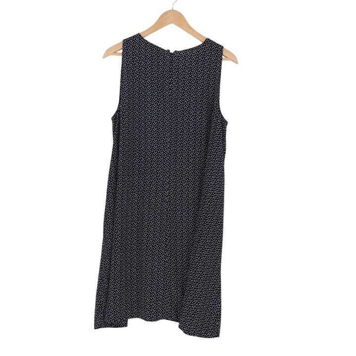 Halogen Navy Blue White Polka Dot Sleeveless A-Line Dress Size L