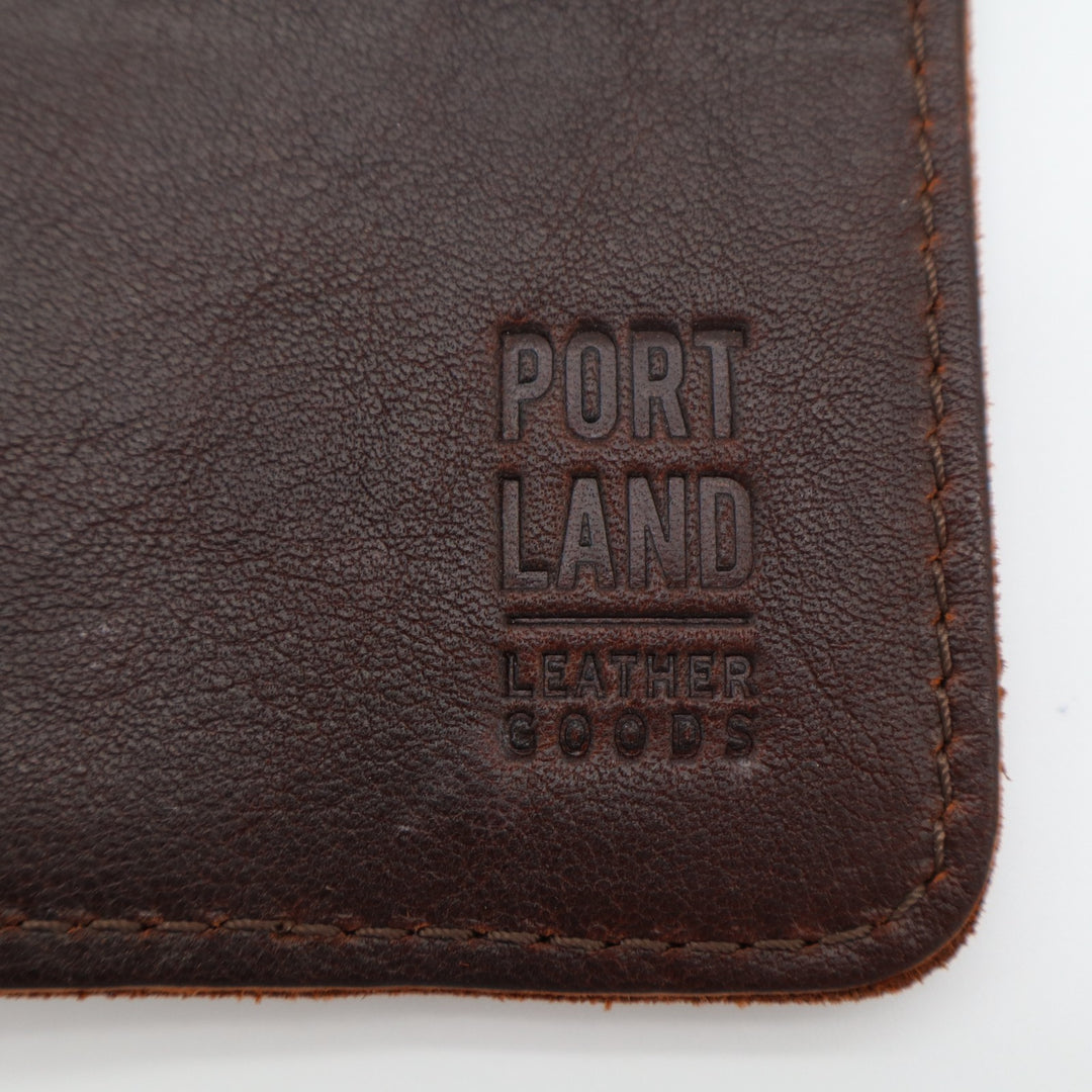 Portland Leather Goods Modern Passport Case Travel Document Holder Brown Leather