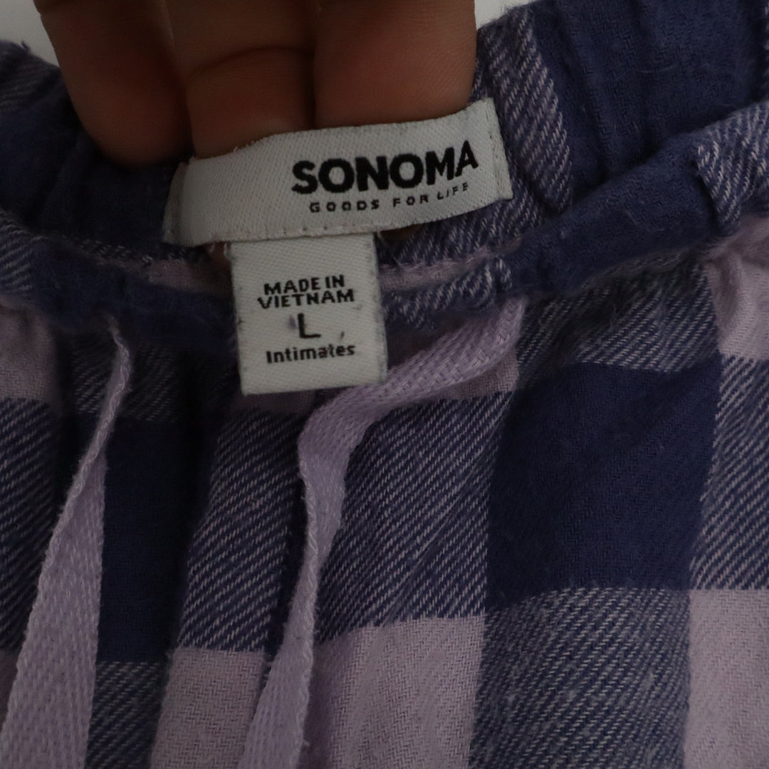 Sonoma Goods For Life Purple Buffalo Check Cotton Flannel Pajama Pants Large