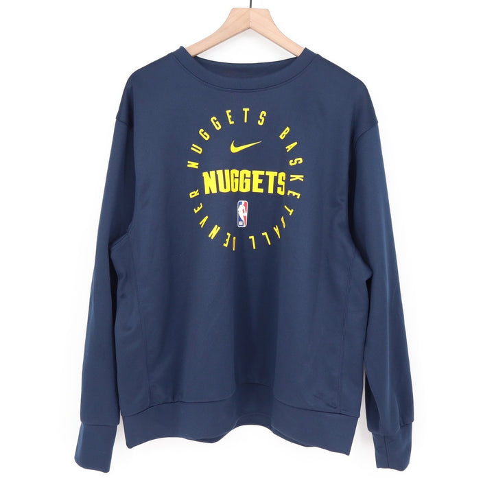 Nike Denver Nuggets NBA Dri-FIT Sweatshirt Mens Large Navy Blue NWT
