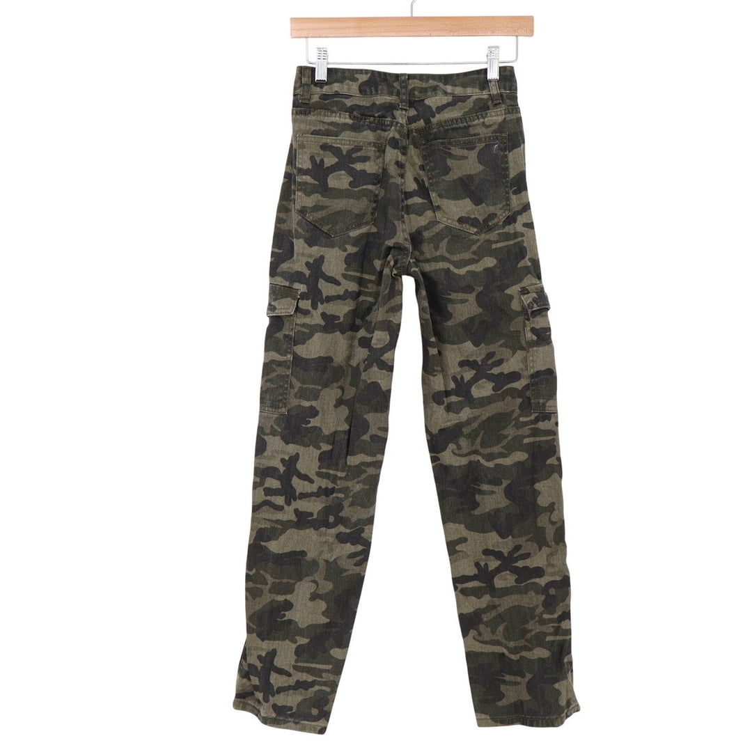 SHEIN Cargo Pants Women XS Petite Green Camo Utility Excellent
