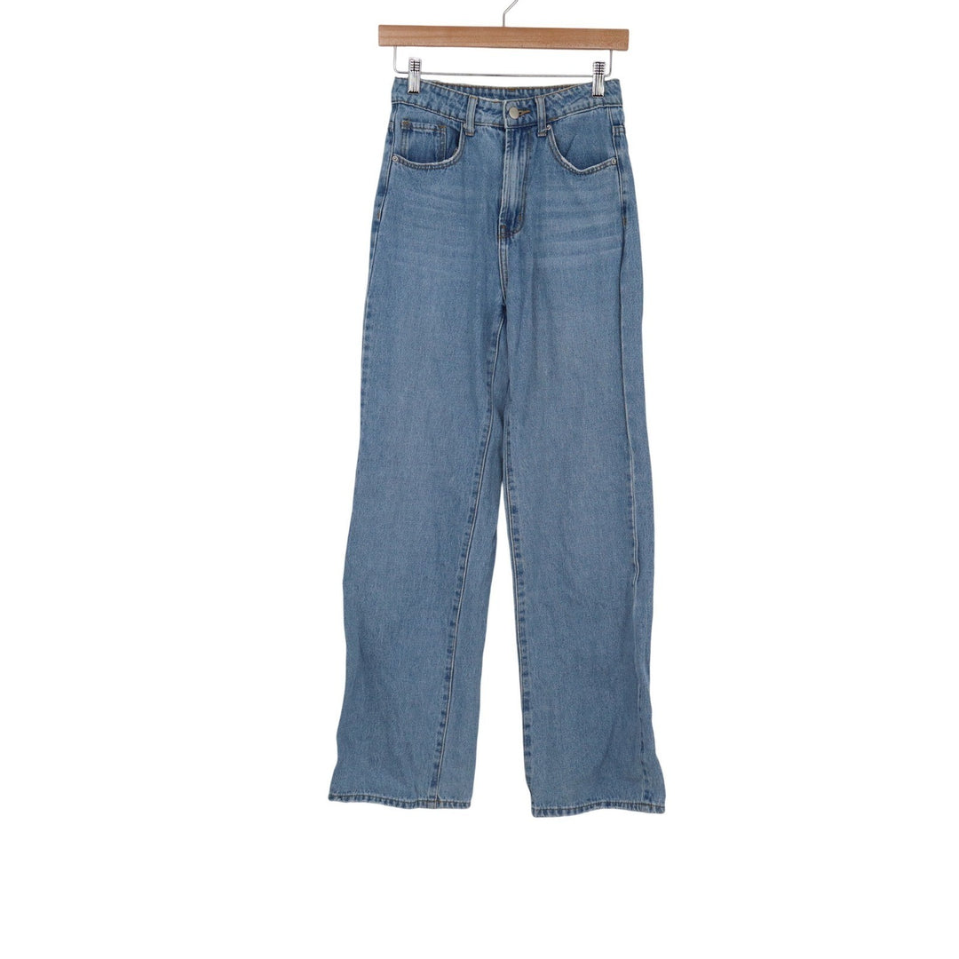SHEIN Women XS Light Wash High Waisted Wide Leg Denim Jeans Baggy Streetwear
