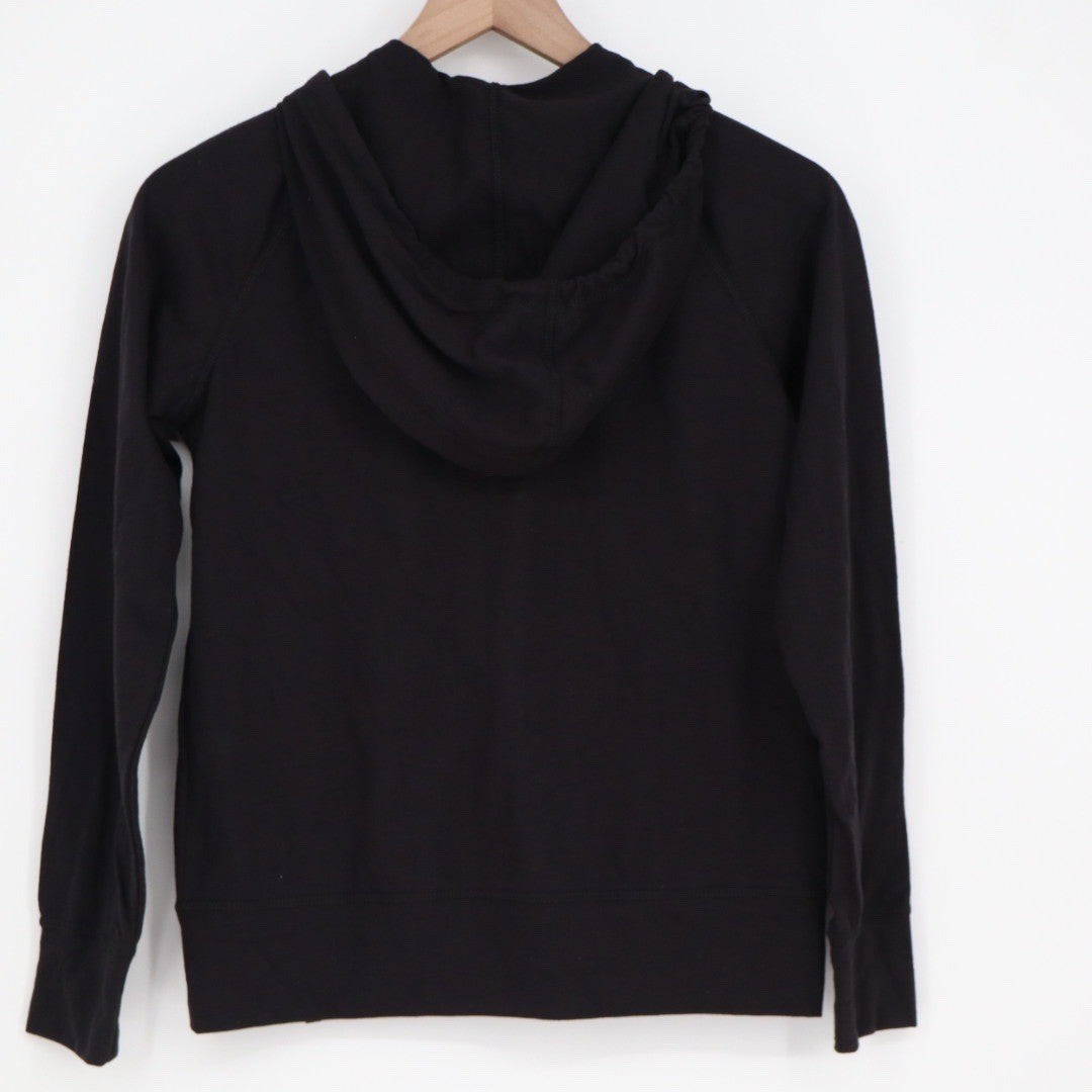American Giant Women Black Full Zip Hoodie Raglan Sleeve Made USA XS