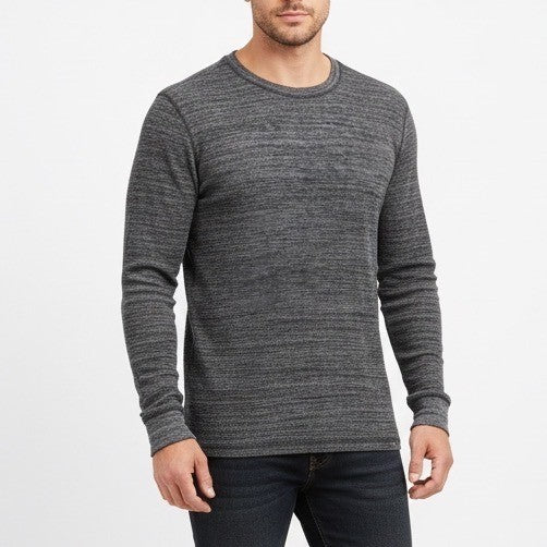 Flag & Anthem Mens XL Long Sleeve Thermal Knit Crew Neck Gray Shirt Top