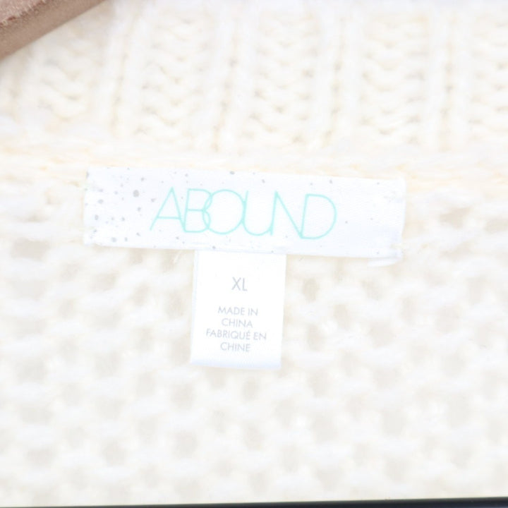 Abound Sweater Women XL Cream Knit Textured Round Neck Long Sleeve Street Wear