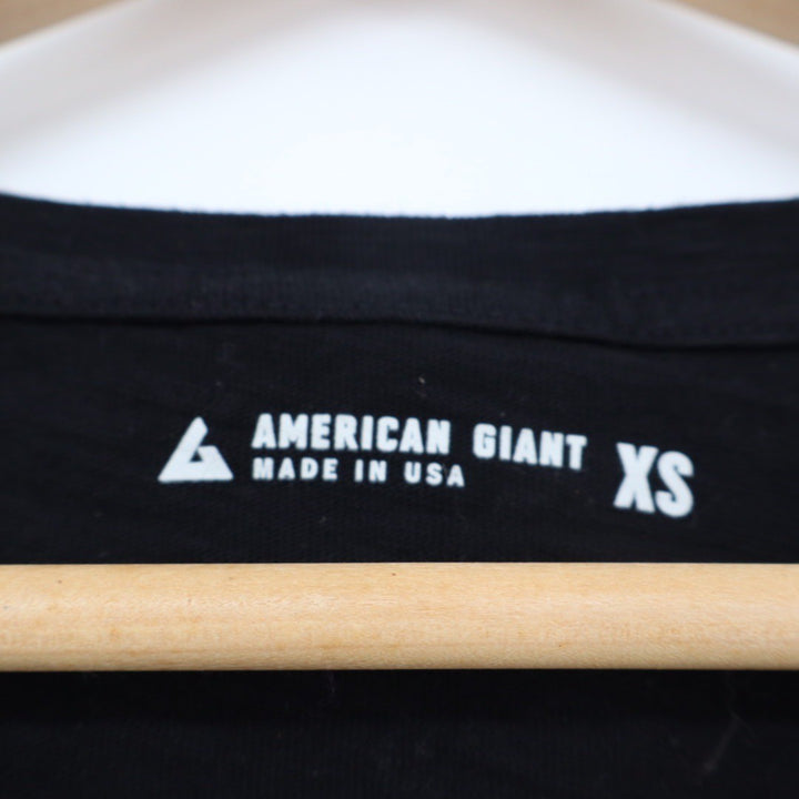 American Giant Classic V Neck T Shirt Black Made USA XS