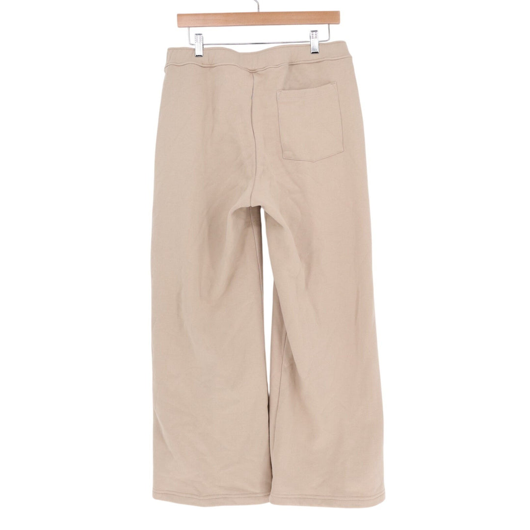 American Giant Pintuck Flare Pants Womens Large Cobblestone Cotton Fleece Lined