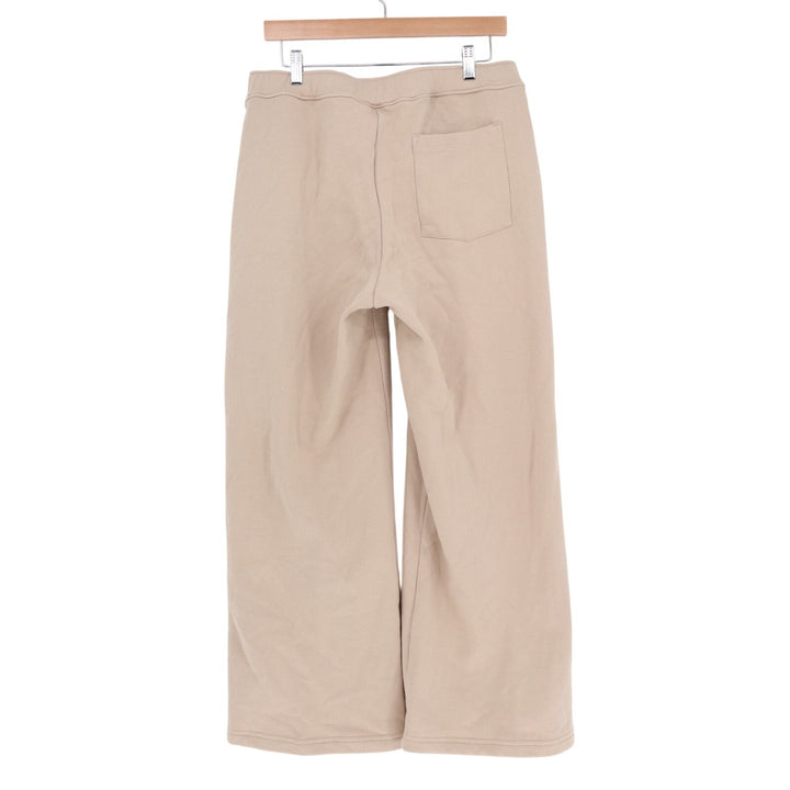 American Giant Pintuck Flare Pants Womens Large Cobblestone Cotton Fleece Lined