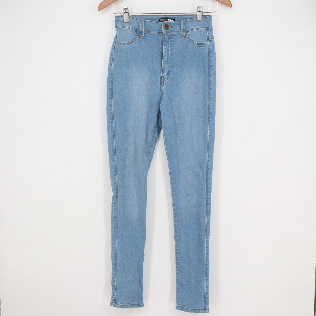 Fashion Nova Womens High Rise Skinny Jeans Light Wash Blue Size 5