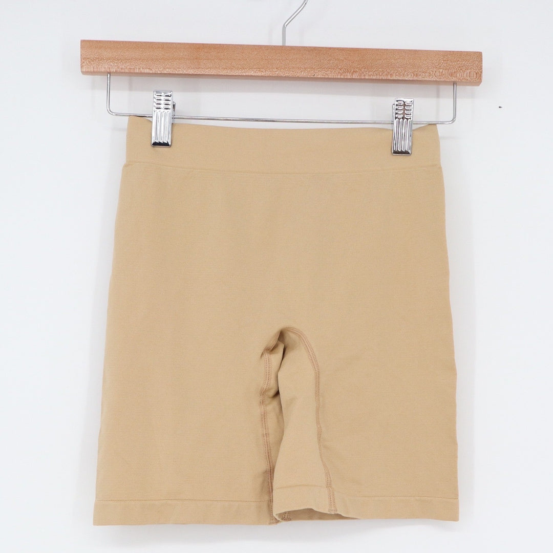 Tan Seamless High Waisted Shapewear Shorts Size Medium Nude Mid-Thigh