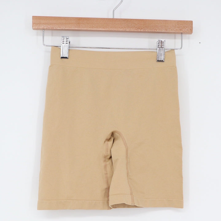 Tan Seamless High Waisted Shapewear Shorts Size Medium Nude Mid-Thigh