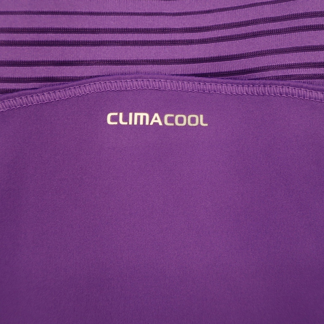 Adidas Shirt Women Purple Climacool V-Neck Long Sleeve Athletic Excellent