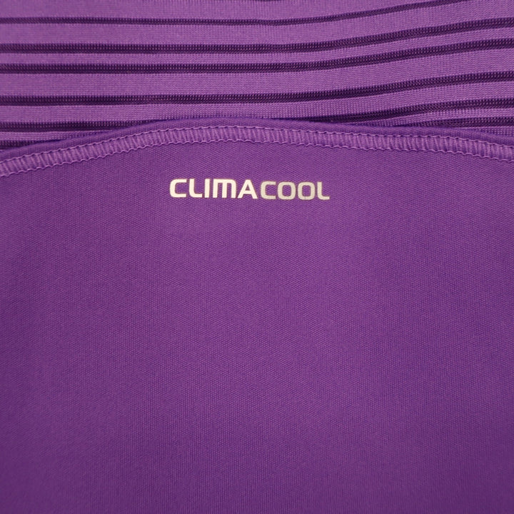 Adidas Shirt Women Purple Climacool V-Neck Long Sleeve Athletic Excellent