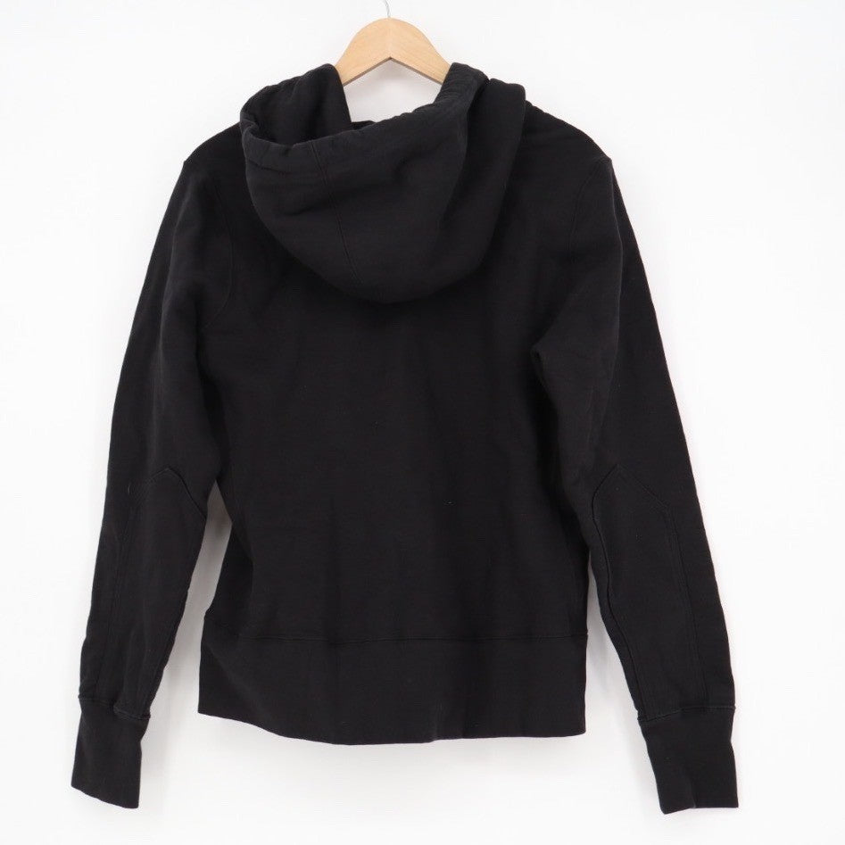 American Giant Women Black Full Zip Hoodie Sweatshirt Size L Cotton Made USA