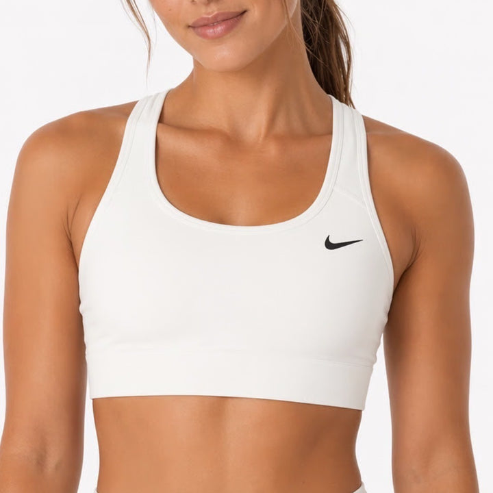 Nike Womens Swoosh Medium Support Non-Padded Sports Bra White XS