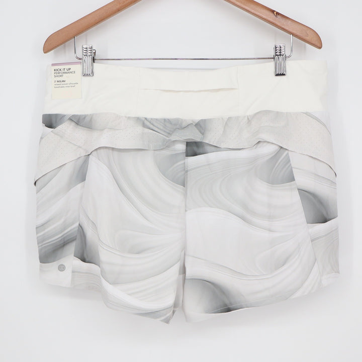 CALIA Kick It Up Mid Rise Shorts XL Dune Print Grey Performance Running