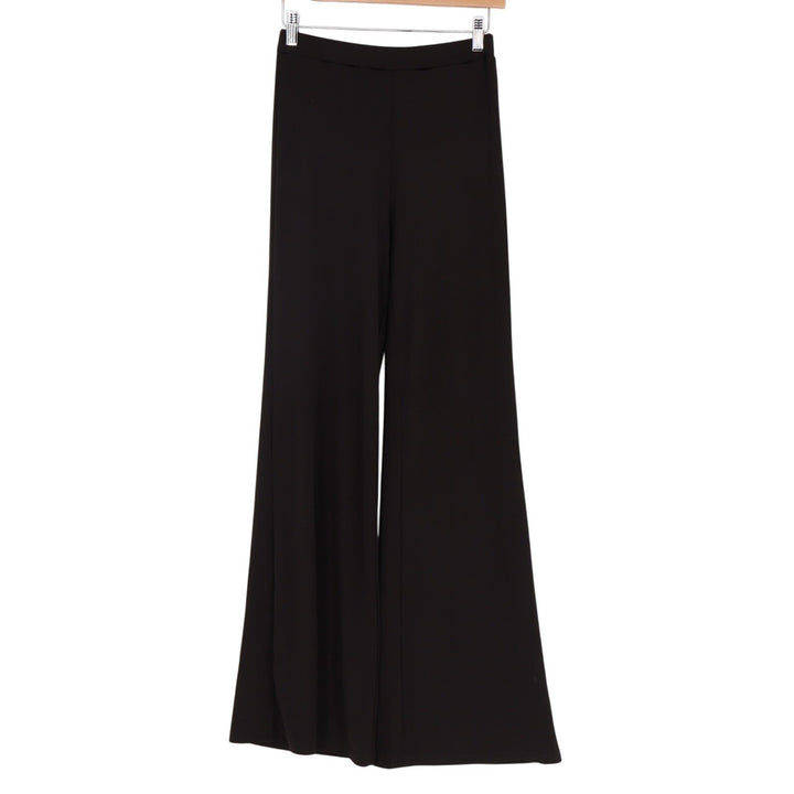 Trousers Womens Core Black Knitted Pull On High Rise Street Wear Flared Leg