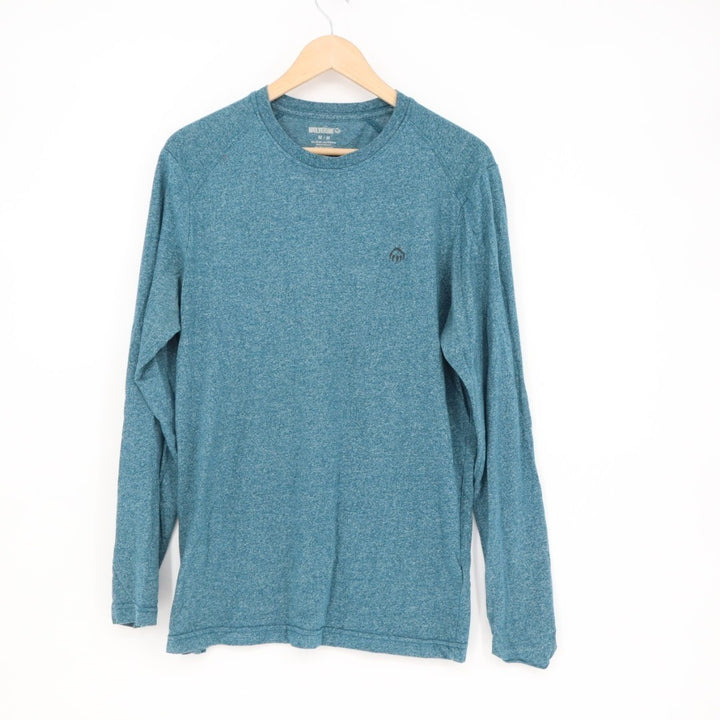 Wolverine Edge T-Shirt Mens Medium Heather Blue Cotton Crew Neck Long Sleeve