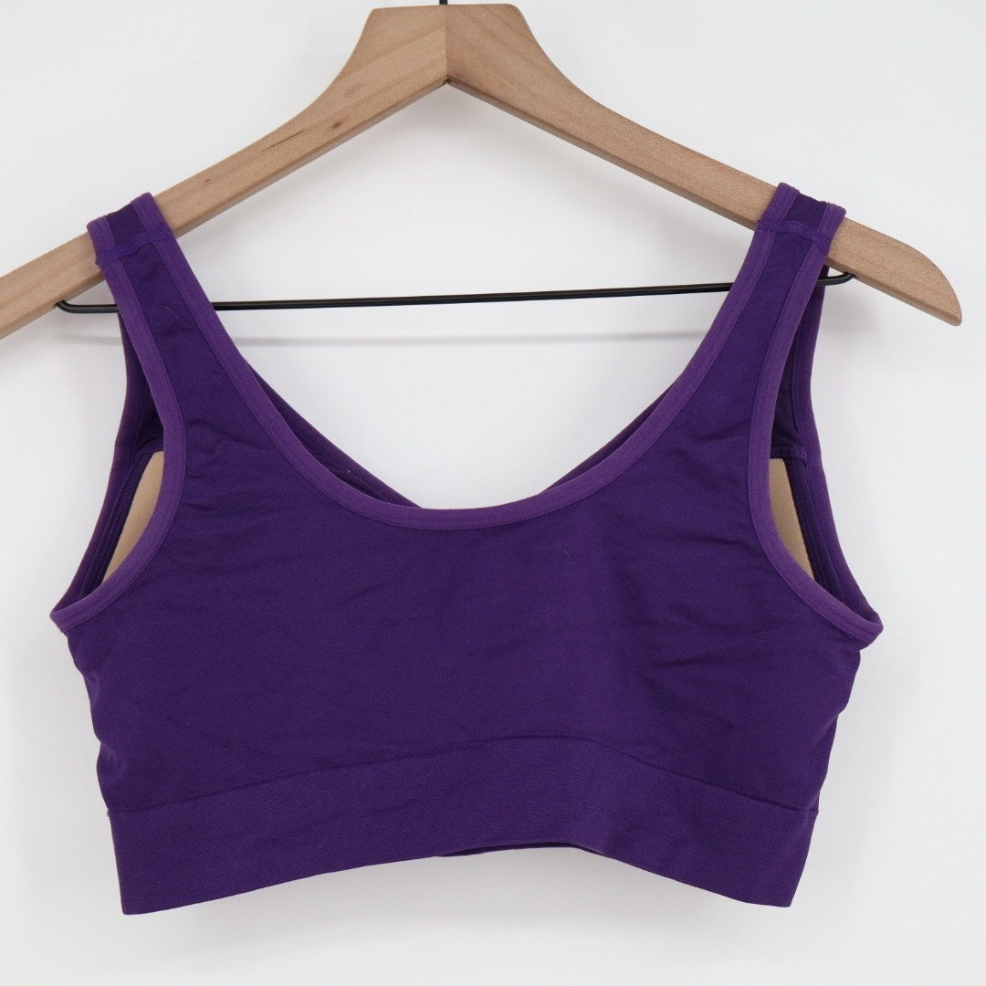 Jockey Seamfree Back Smoothing Bralette Bra Women's Large Purple Stretch Padded
