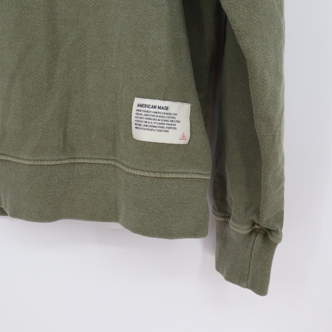 American Giant Crewneck Sweatshirt Olive Green Made in USA Casual Size S