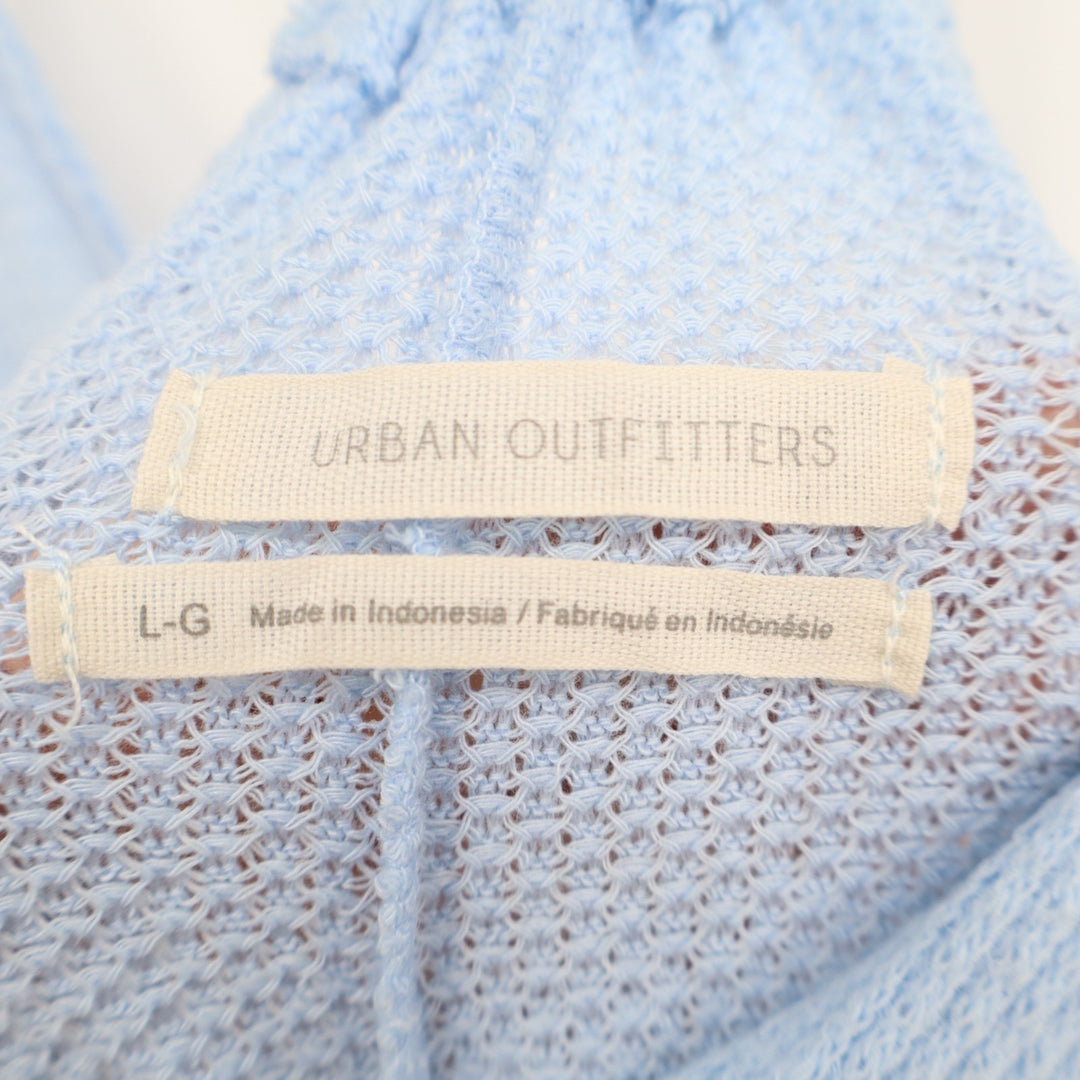 Urban Outfitters UO Lola Thermal Babydoll Tank Top Women Large Blue Knit Stretch