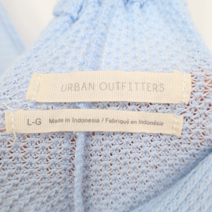 Urban Outfitters UO Lola Thermal Babydoll Tank Top Women Large Blue Knit Stretch