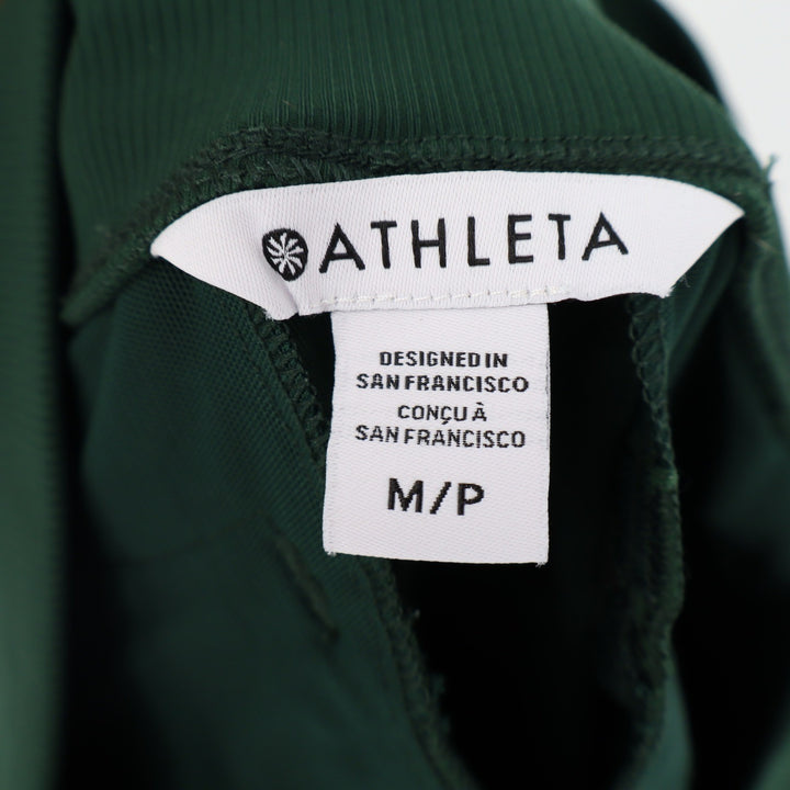 Athleta Venice Joggers Forest Green Petite Medium High Rise Ribbed Cuff Pants