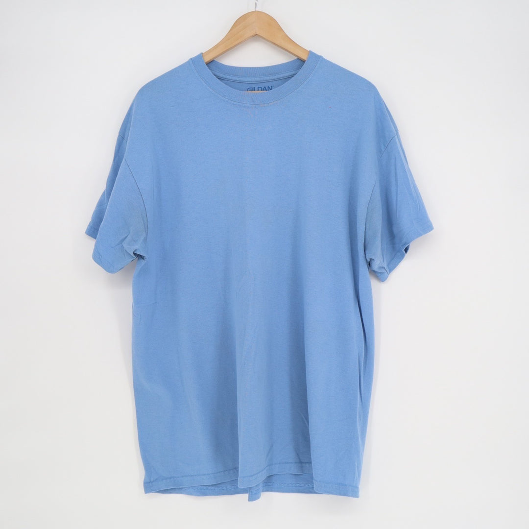 Gildan DryBlend T Shirt Adult XL Blue Cotton Crew Neck Short Sleeve Casual Tee
