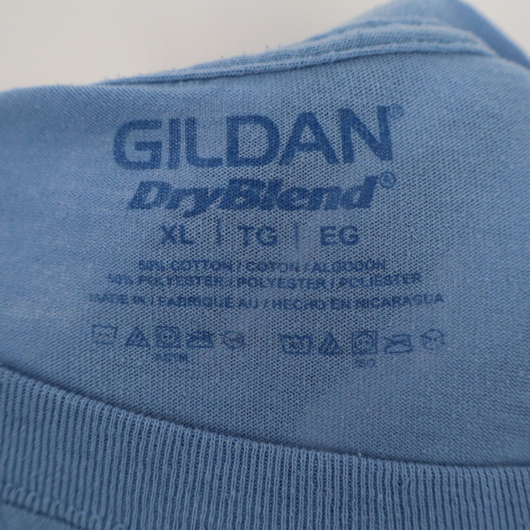Gildan DryBlend T Shirt Adult XL Blue Cotton Crew Neck Short Sleeve Casual Tee