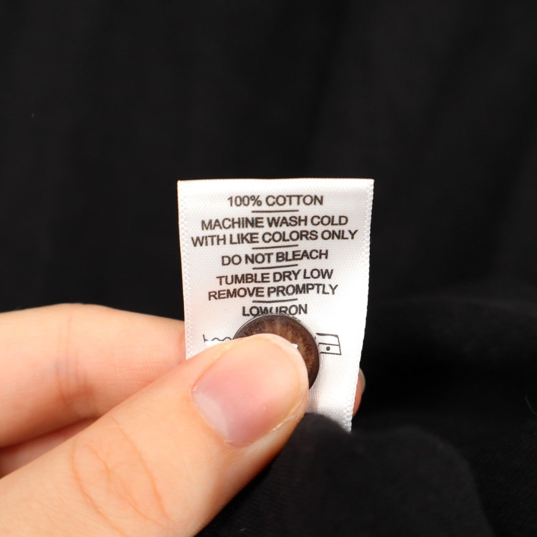 American Giant Long Sleeve Black Cotton Polo Shirt Mens Size M Made in USA