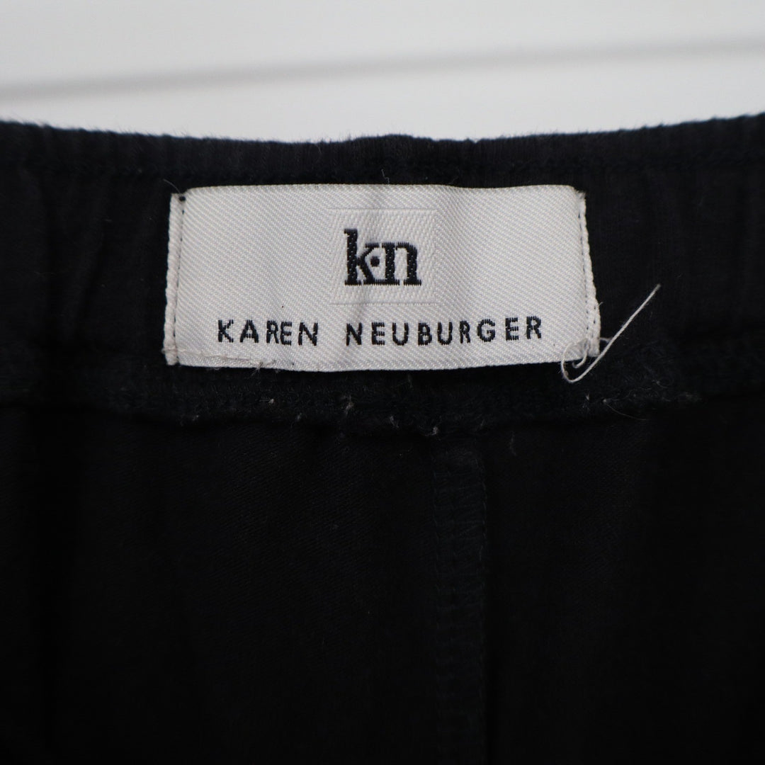 Karen Neuburger Black Wide Leg Lounge Pants Elastic Drawstring Waist Sleepwear