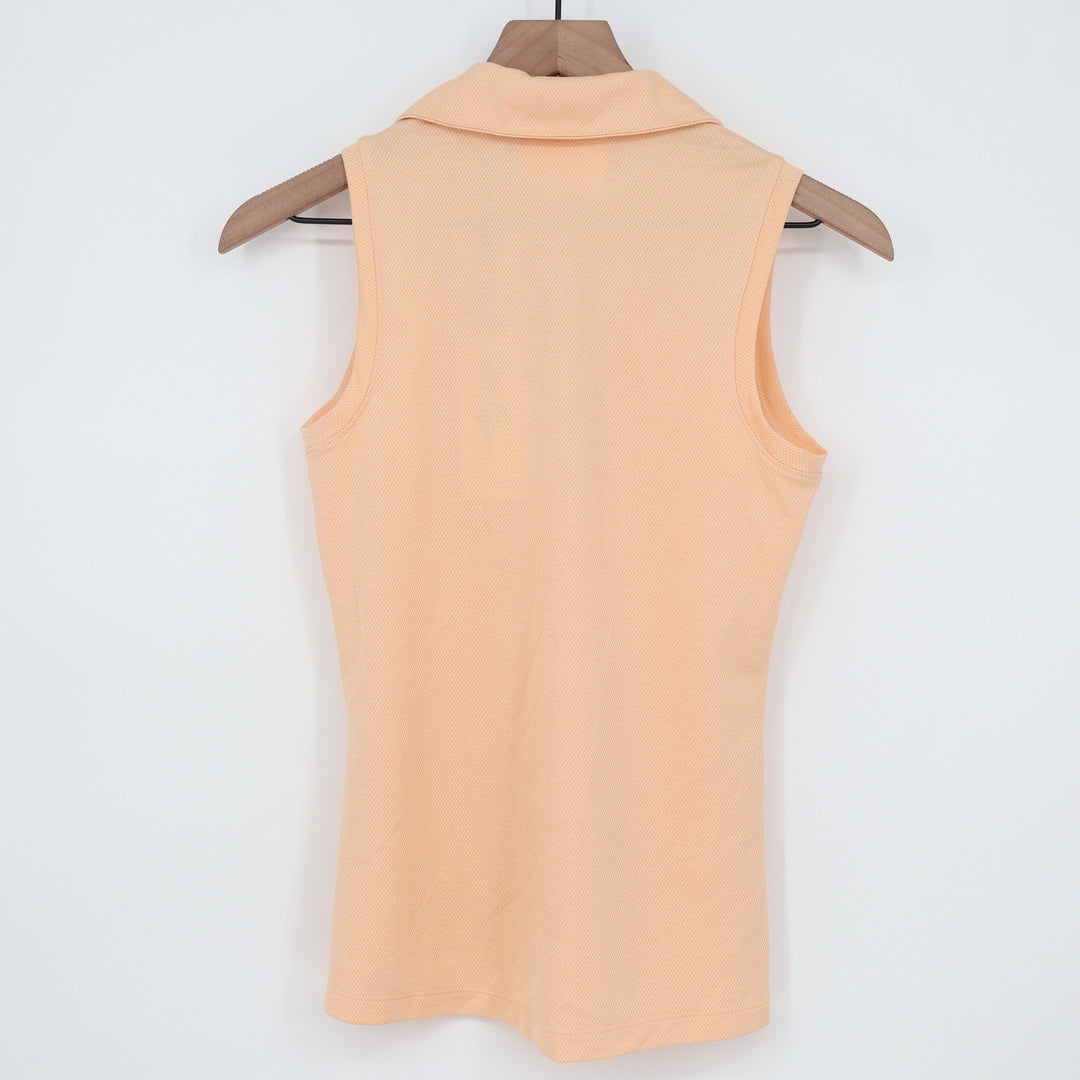Walter Hagen Clubhouse Scallop Sleeveless Golf Polo Peach Fuzz Womens XS
