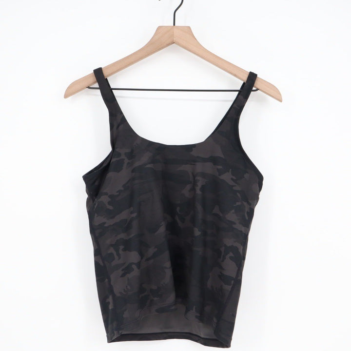 POSHDIVAH Camouflage Tank Top V Neck Athletic Workout Stretch Size L
