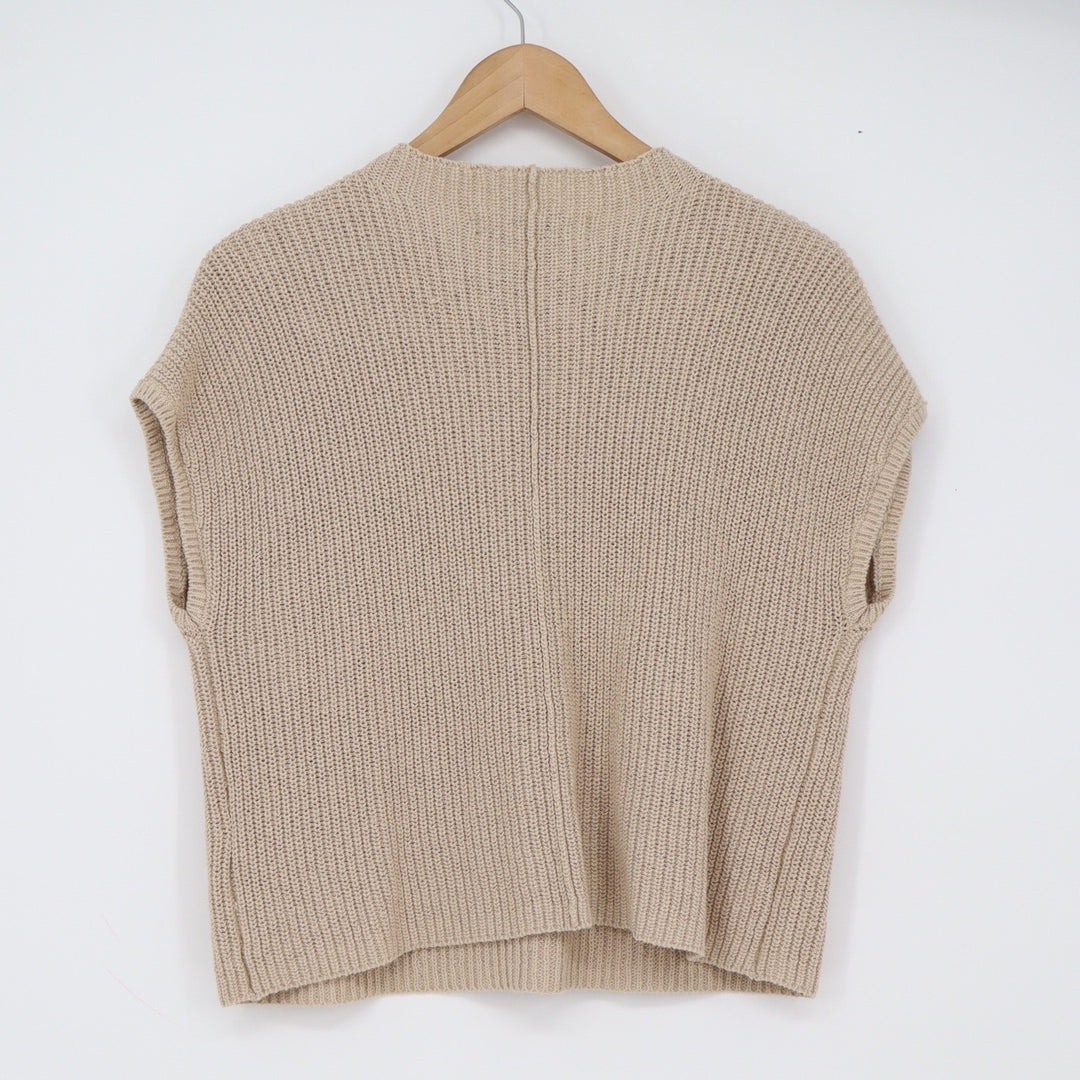 Free People Sweater Vest Women's S Oatmeal Bone Pocket Boho NEW