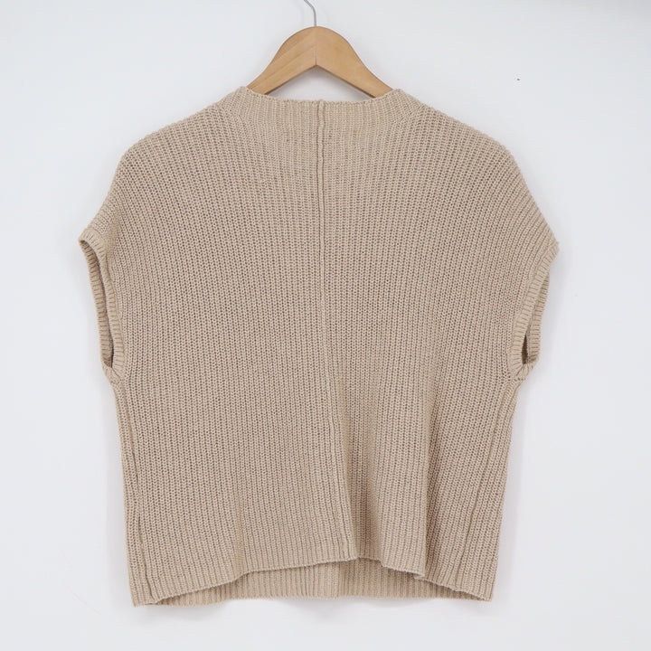 Free People Sweater Vest Women's S Oatmeal Bone Pocket Boho NEW