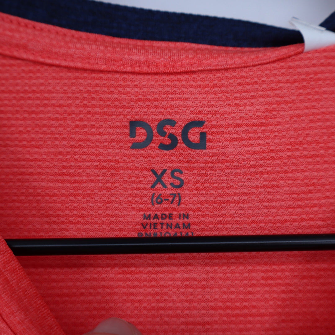 DSG Boys XS 6-7 Pieced Graphic Movement Tee Cabana Coral Basketball 1989 NEW