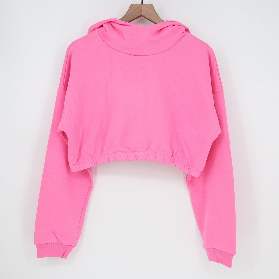 Naked Wardrobe Pink Cropped Hoodie Women's XL Long Sleeve Pullover