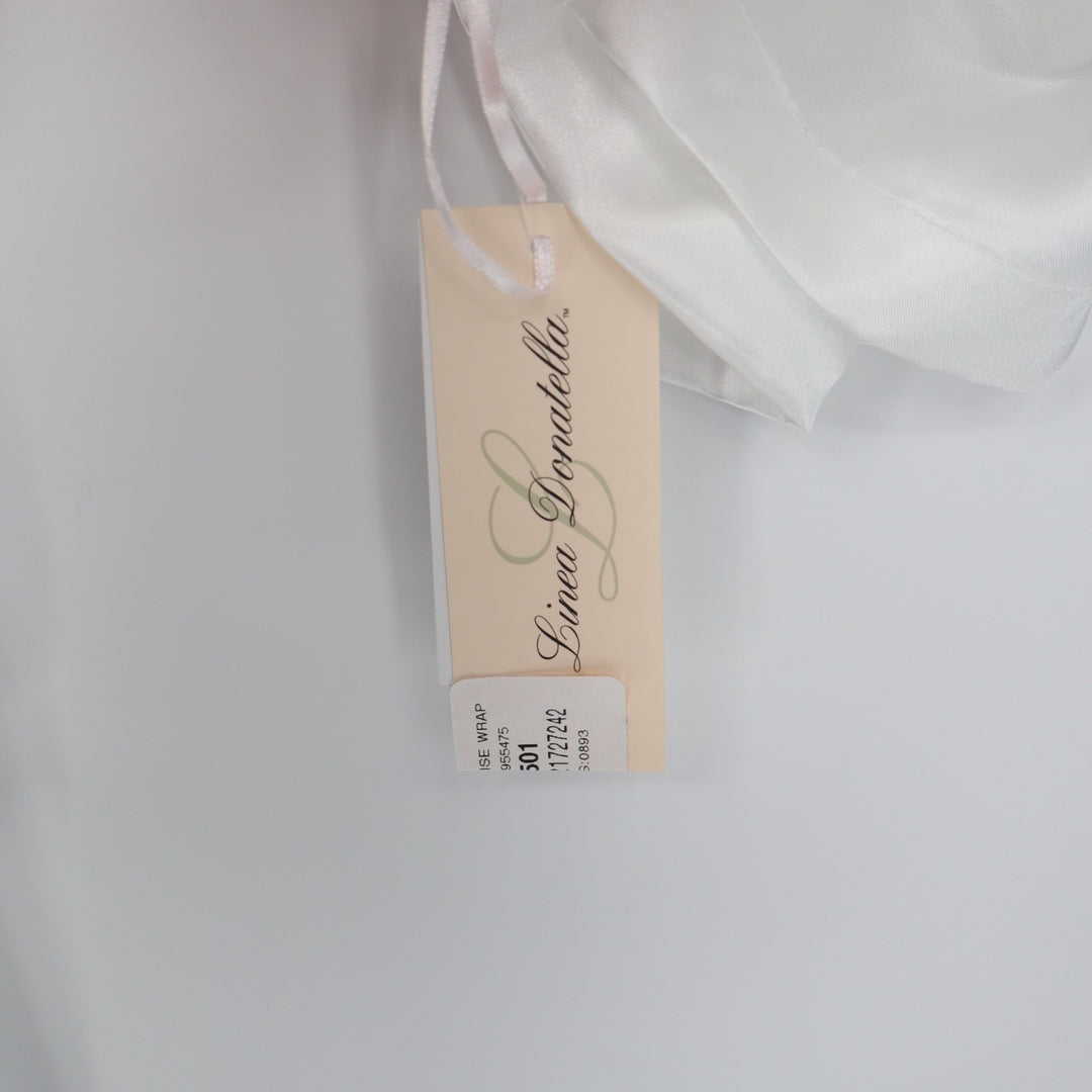 Linea Donatella The Mrs. Wrap Robe Womens Medium White Stretch 3/4 Dolman Sleeve