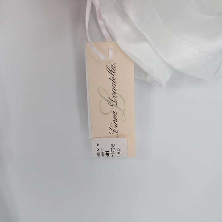 Linea Donatella The Mrs. Wrap Robe Womens Medium White Stretch 3/4 Dolman Sleeve