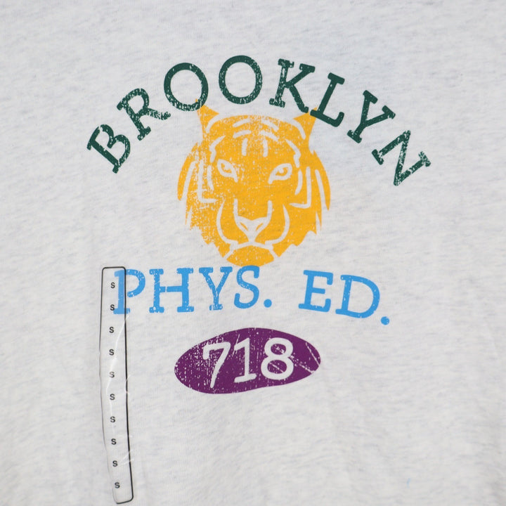 DSG Girls Brooklyn Phys Ed Tiger Graphic Tee Light Heather Grey S 8-9 NEW