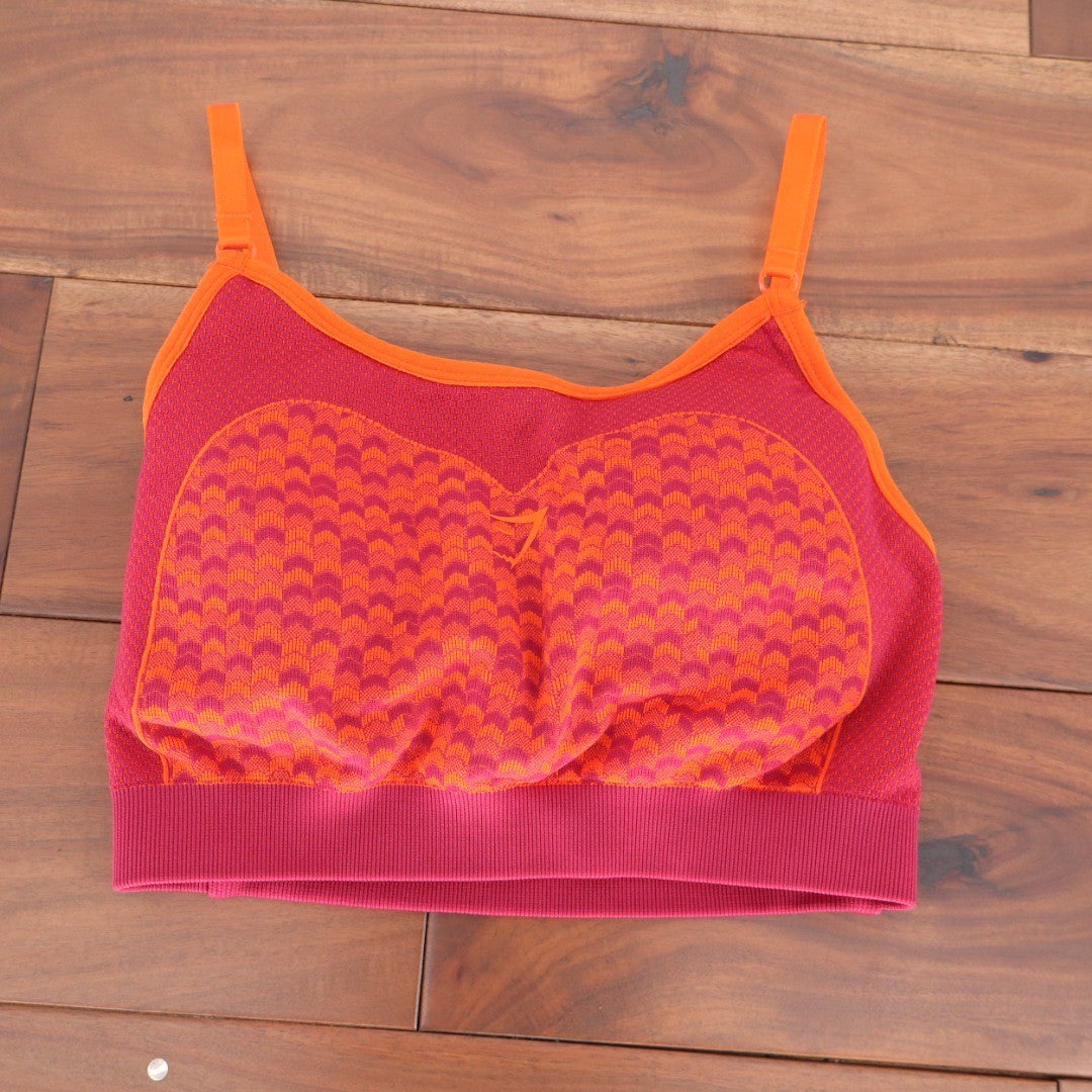 Gymshark Seamless Sports Bra Coral Orange Pink Size S Workout Fitness