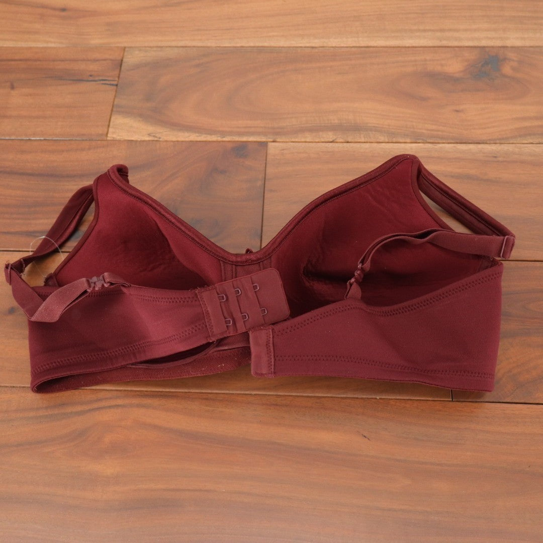 Vanity Fair Body Caress Bra Women's 34C Wine Stretch Full Coverage Wirefree