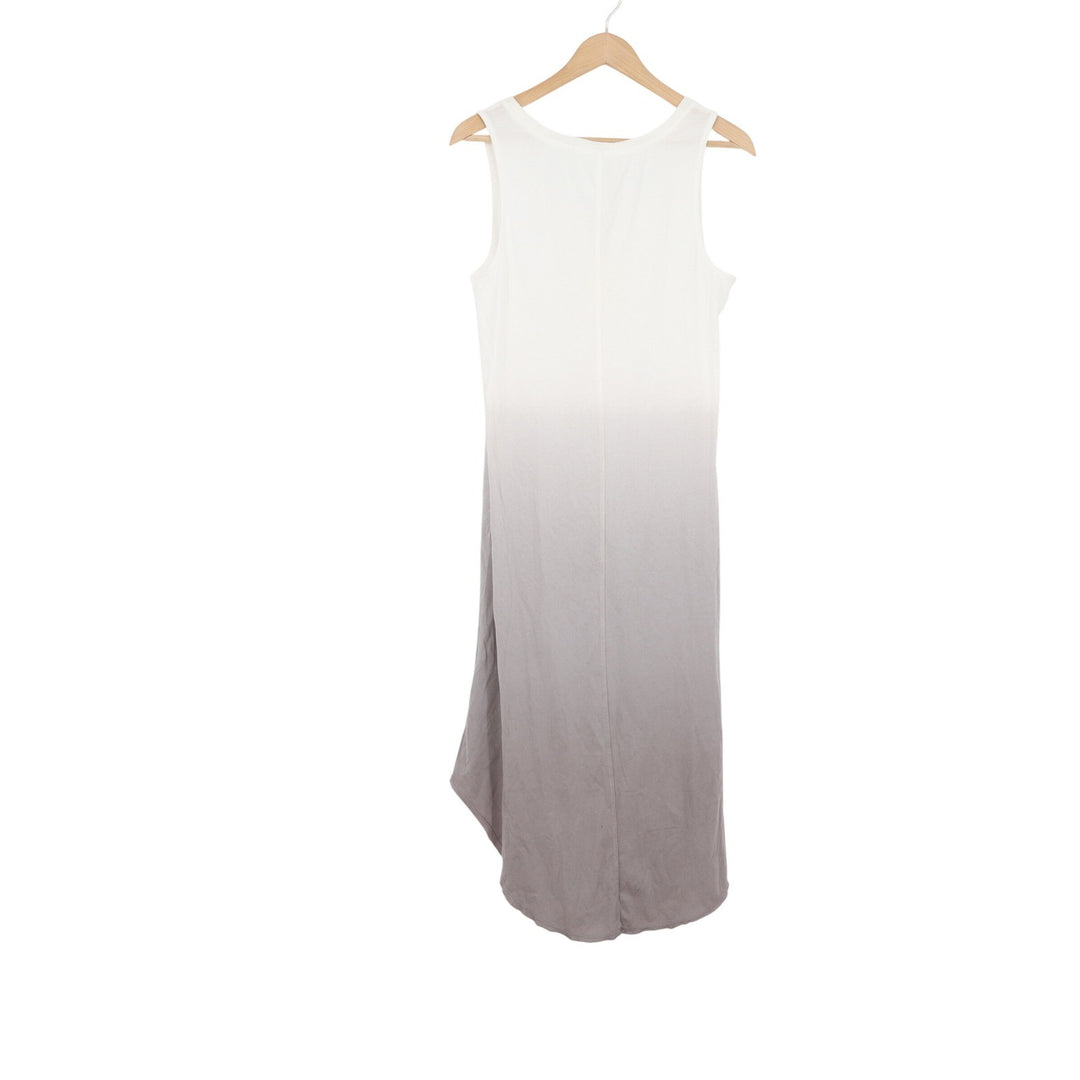 Z Supply Organic White Grey Ombre Dip Dye Sharkbite Midi Dress M