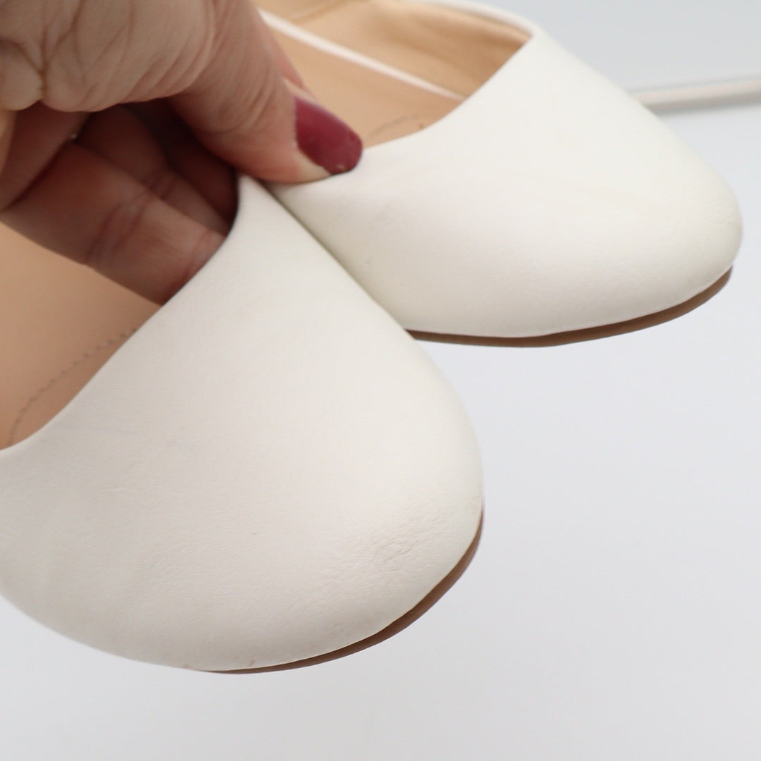Dream Pairs Flats Womens 7.5 Ankle Strap White Low Wedge D'Orsay Good