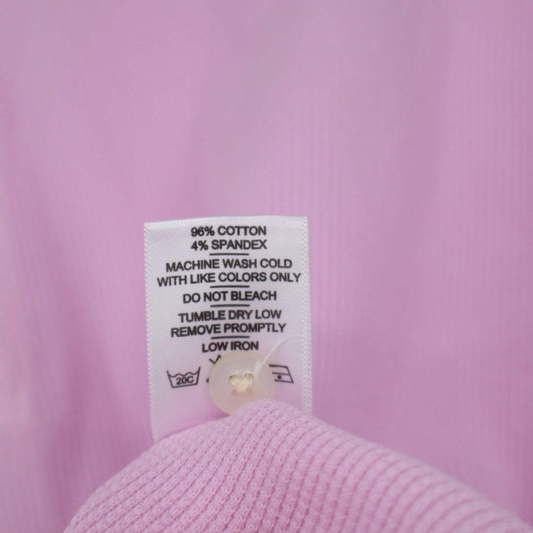 American Giant Thermal T-Shirt Womens XL Pink Cotton Stretch Waffle Henley Neck
