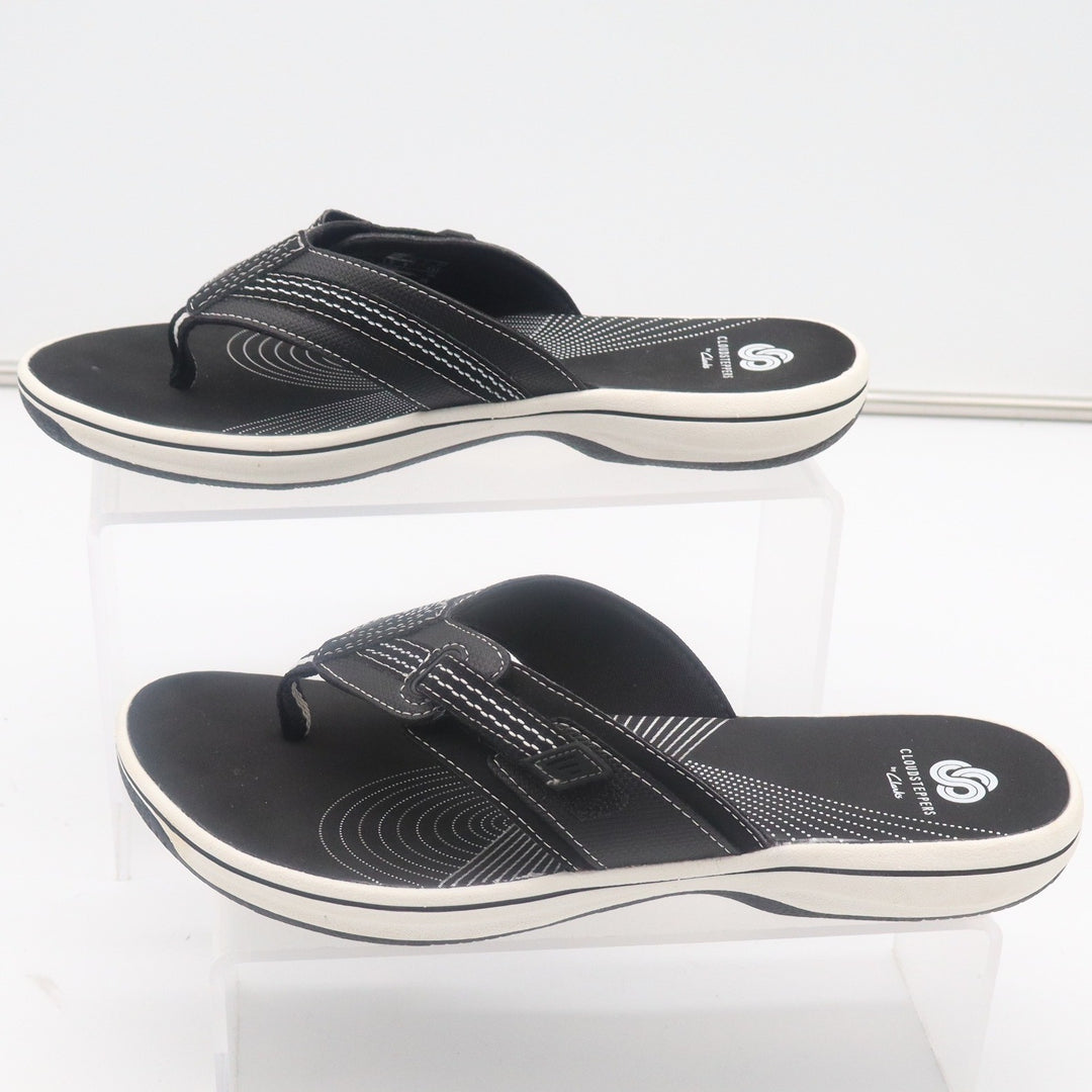 Clarks Cloudsteppers Womens 8 Black Arla Glison Thong Sandals Flip Flops