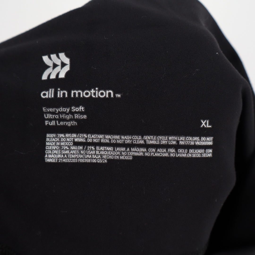 All In Motion Everyday Soft Leggings Womens XL Black Stretch Ultra High Rise