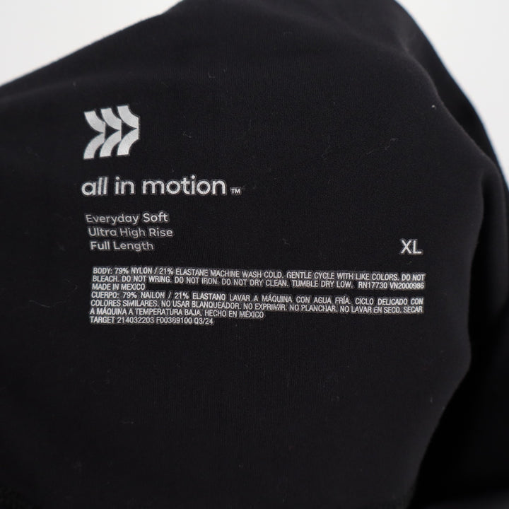 All In Motion Everyday Soft Leggings Womens XL Black Stretch Ultra High Rise