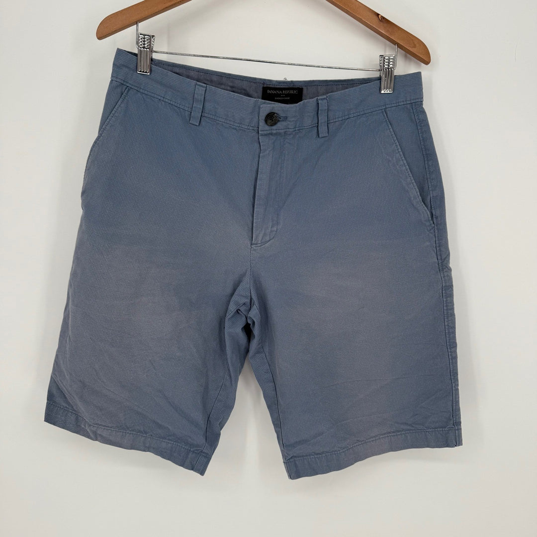 Banana Republic Emerson Short Mens Size 32 Blue Chino Flat Front Casual Menswear