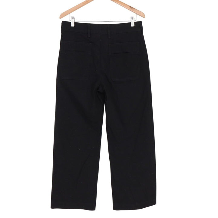 American Giant Chino Pants Womens 12 Black Cotton Stretch Wide Leg Slash Pockets